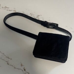 Vintage WCM New York Elegant Black Fur Women belt Bag